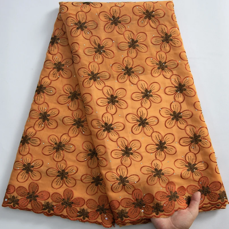 Swiss Lace Fabric High Quality African Cotton Dry Lace Fabric with Stones for Sewing Wedding Party Dresses 3230