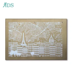 2021 Hotel Lobby Luxury Decoration Rectangular London Painting Art Decor 3d City Map Wall Decoration