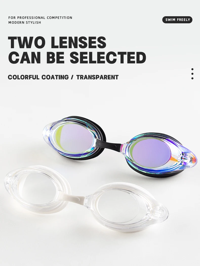 Professional Racing Customized Logo No Leaking Anti Fog UV Protection Adult Swimming Goggles