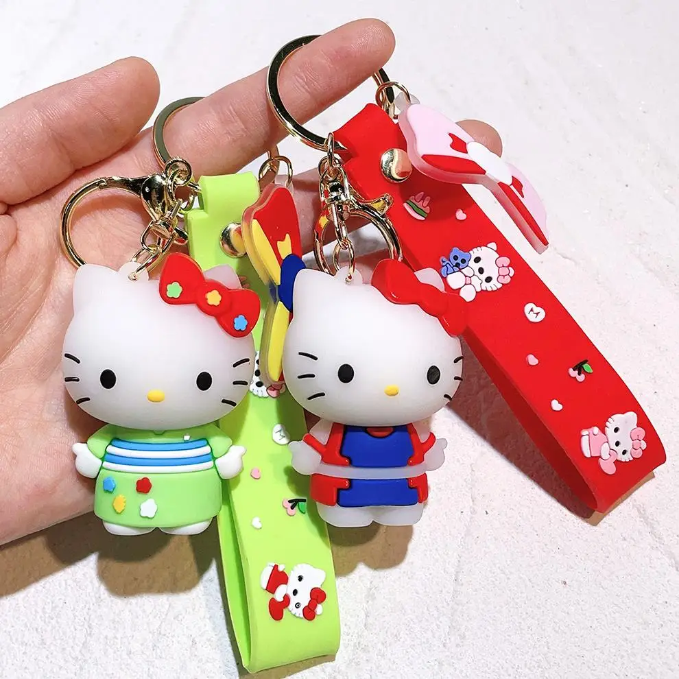 Super Cute Cartoon HK Kt Doll Keychain Pendant Fashion Couple Bag Car Key Chain