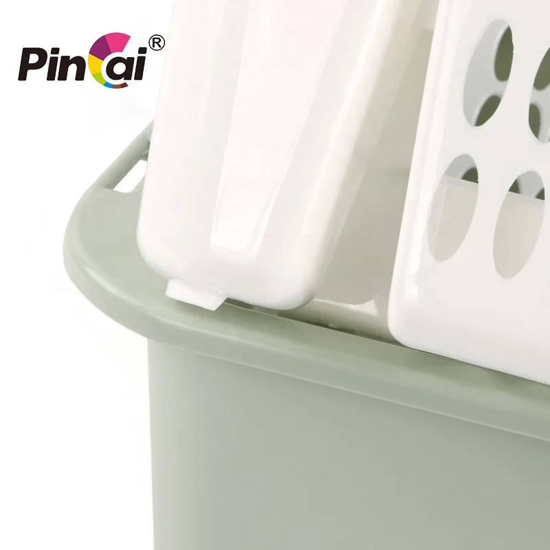 Factory wholesale Colorful Transparent Lid Dish Rack Plastic with Cover for Kitchen