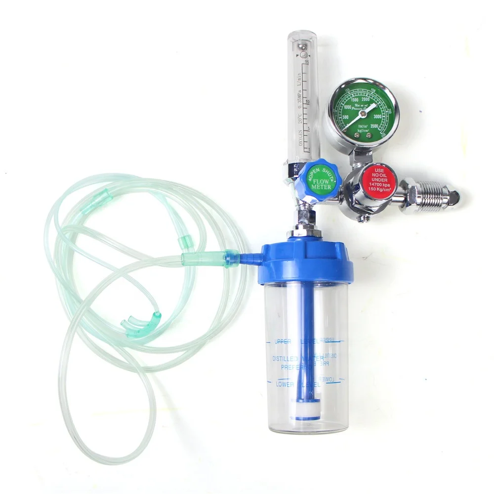 High quality pressure medical oxygen regulator oxygen flowmeter with humidifier