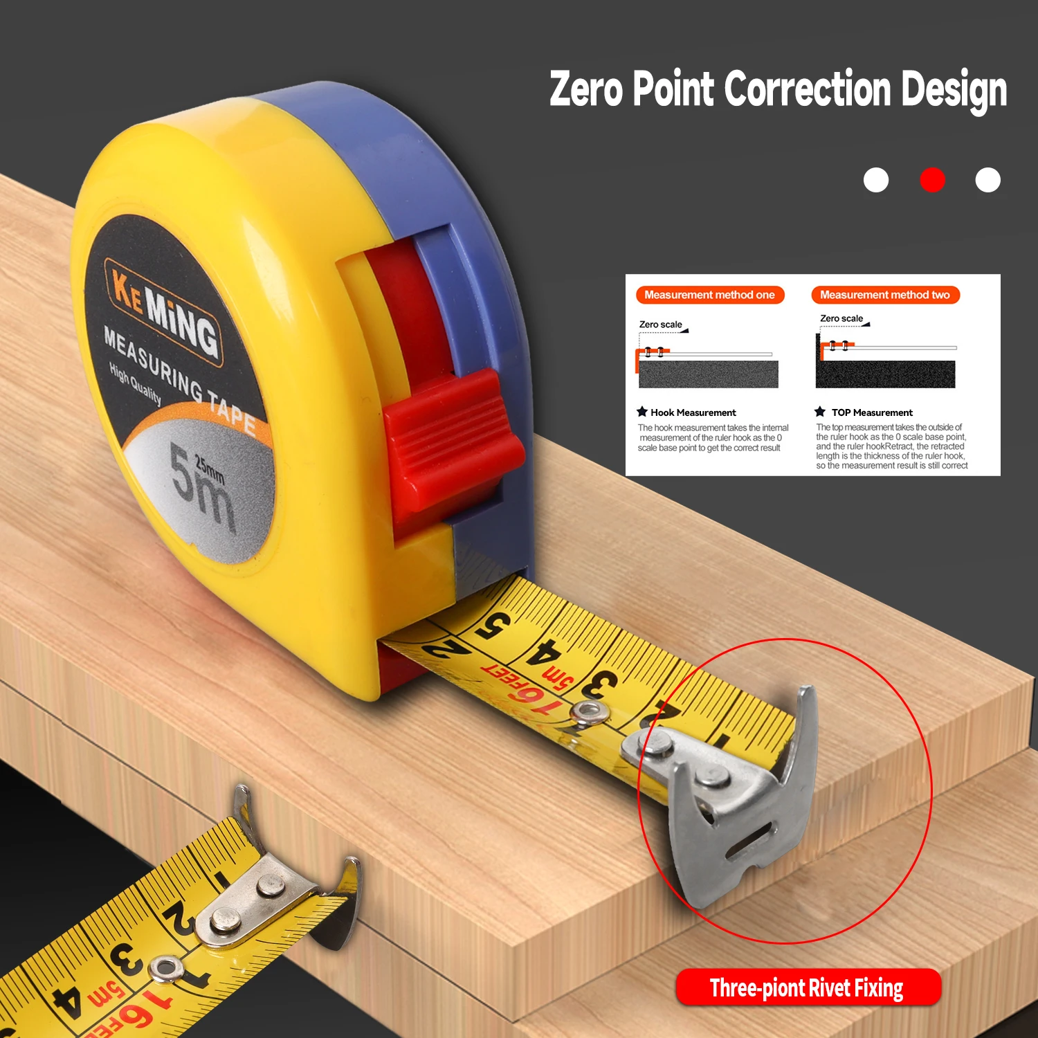 Heavy Duty Tool Tape Measure Double Color Construction Ruler Tapeline Retractable Ruler Steel Factory Wholesale Measuring Tape