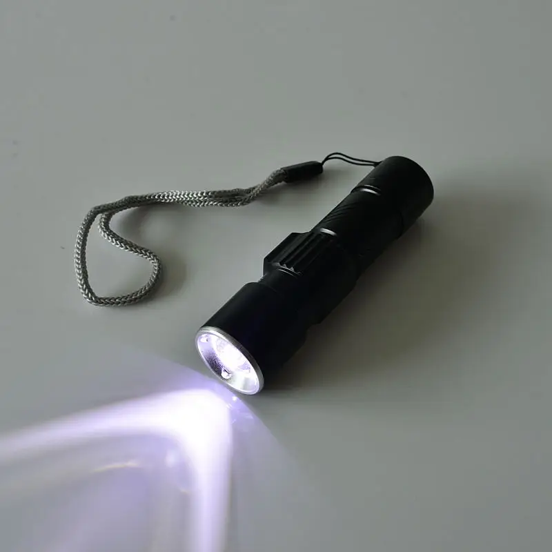 Фонарик Q5 с встроенным аккумулятором и 3 режимами работы, миниатюрный водонепроницаемый тактический фонарь для кемпинга и велосипеда, миниатюрный зум, USB