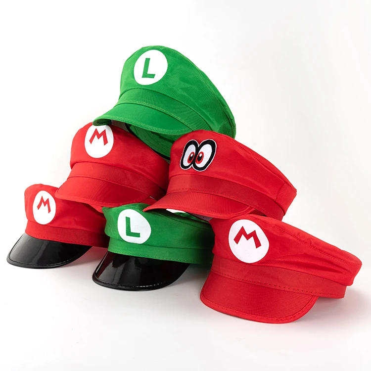
Newest High Quality Fancy Dress custom Carnival Party Hat Anime Super Mario Bros Polyester Hat 