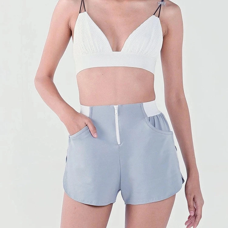 
best quality manufacture mesh side panels custom women gym sports shorts 