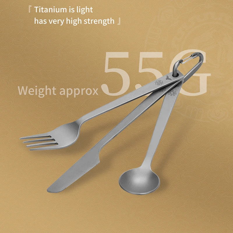 Naturehike outdoor camping Dunhuang series 3 in 1  Titanium Titanium Knife Fork and Spoon