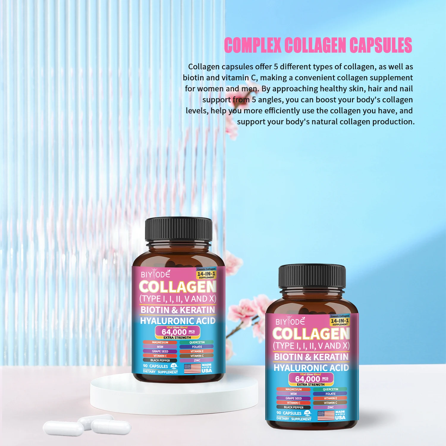 certificate factory NSF HALAL COA GMP wholesale vital proteins collagen capsules