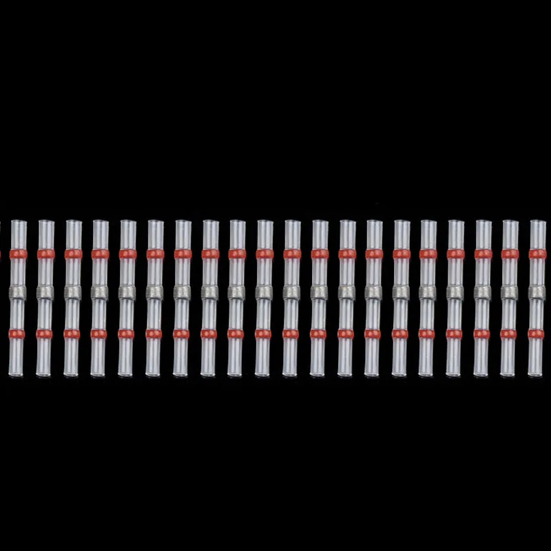 Red Heat Shrink Soldering Sleeve Terminals Insulated Waterproof Butt Connectors Electrical Wire Soldered Terminals