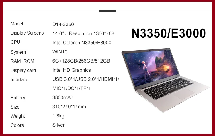 Hot Selling Laptops Notebook 11.6 Inch 256 G Colorful Keyboard Light Laptop Laptop Computer 14 Inches Made In China