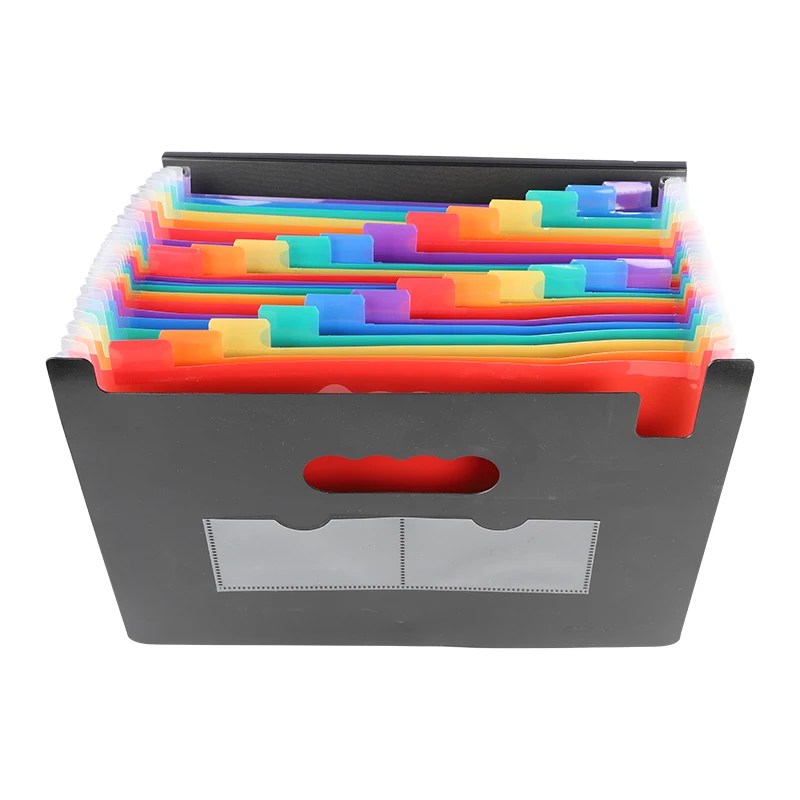 color 24 pockets rainbow index expandable file manager document filling folder school office supplies