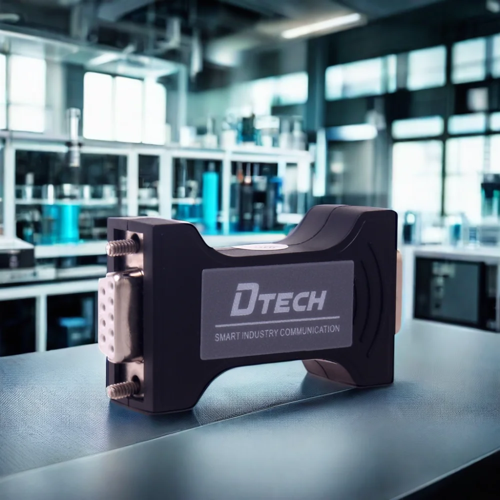 DTECH OEM Industrial Grade RS232 to RS485 300-115.2KBPS DB9 Connector Metal Industry Converter Adapter
