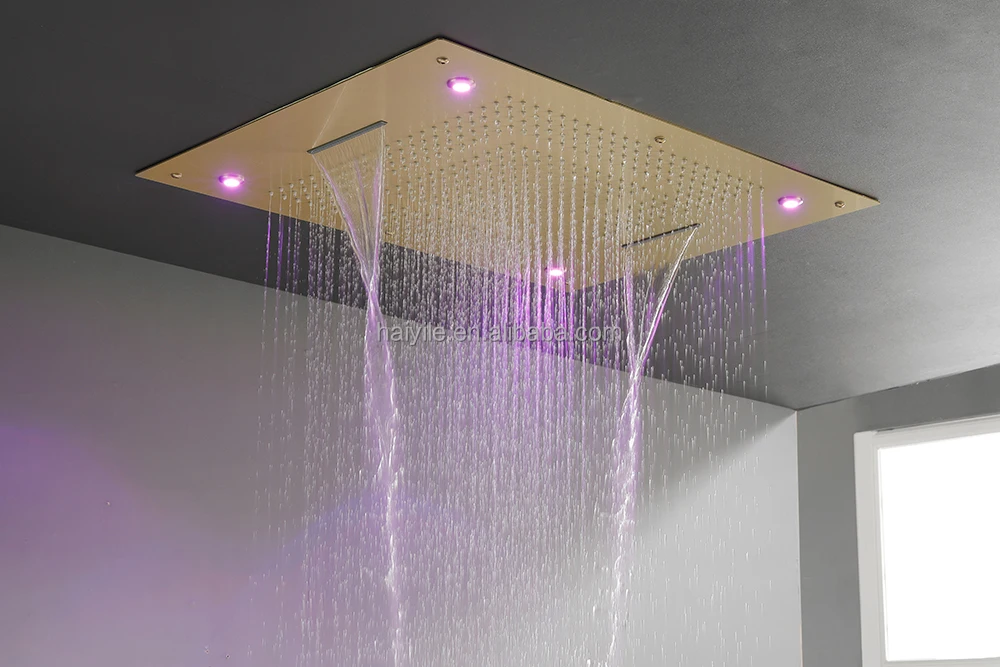 31.5 * 23.5 inch  Ceiling Mounted LED Big Head Shower  Bathtub Mixer Shower System Thermostatic Concealed Bathroom Shower Set