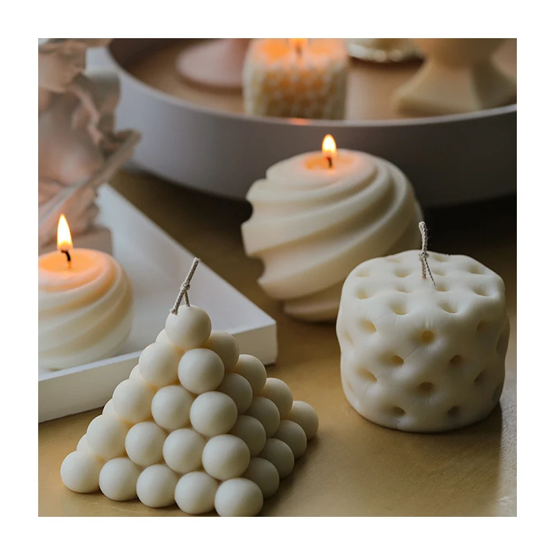 A104  12 Styles Creative geometric shape candle mold big love heart scented candle mold cute dog candle silicone mold