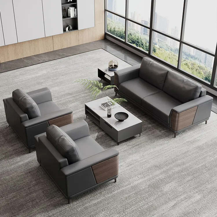 Liyu Modern brown armchair couch set 1+1+3 furniture hotel apartment living room home office leather sofa