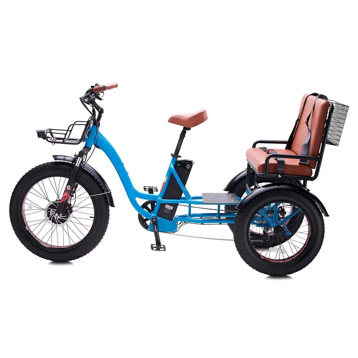 3 Wheel Electric Bike Fat Tire electric tricycle for passenger seat Adult trike long travel e tricicle
