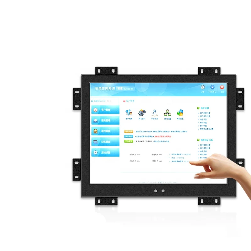 IP65 Protection 19 inch Capacitive Touch Screen Square Monitor Multi Touchscreen LCD Display with VGA DVI BNC AV TV Output