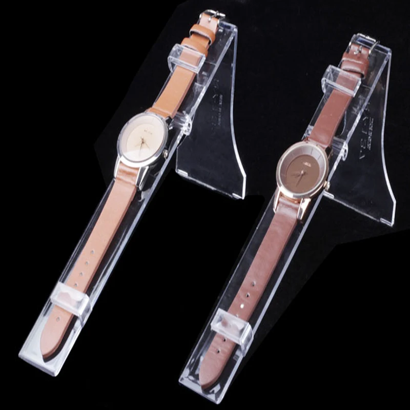 TMJ PP-587 Clear Acrylic Single Watch Display Rack Holder Curved Plastic Wrist Watch Display Stands