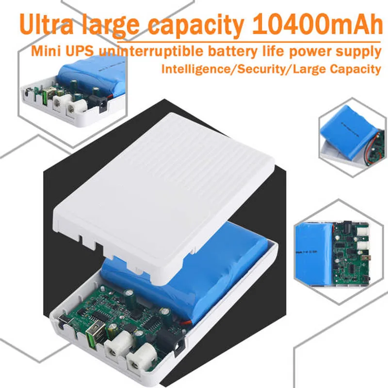 Wistino mini ups 12v power supply 8000 mAh long battery life set suitable for cctv camera router