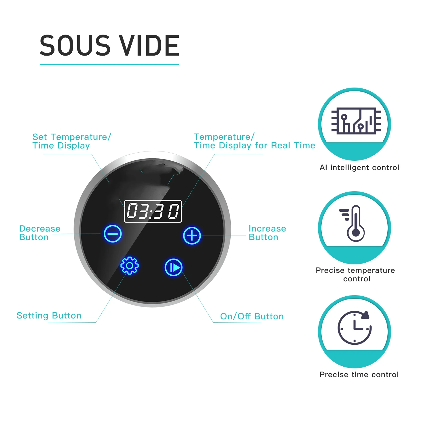 1100W IPX7 Sous Vide Machine Digital Precise Temperature Control Slow Cooker Household Appliances Healthy Food