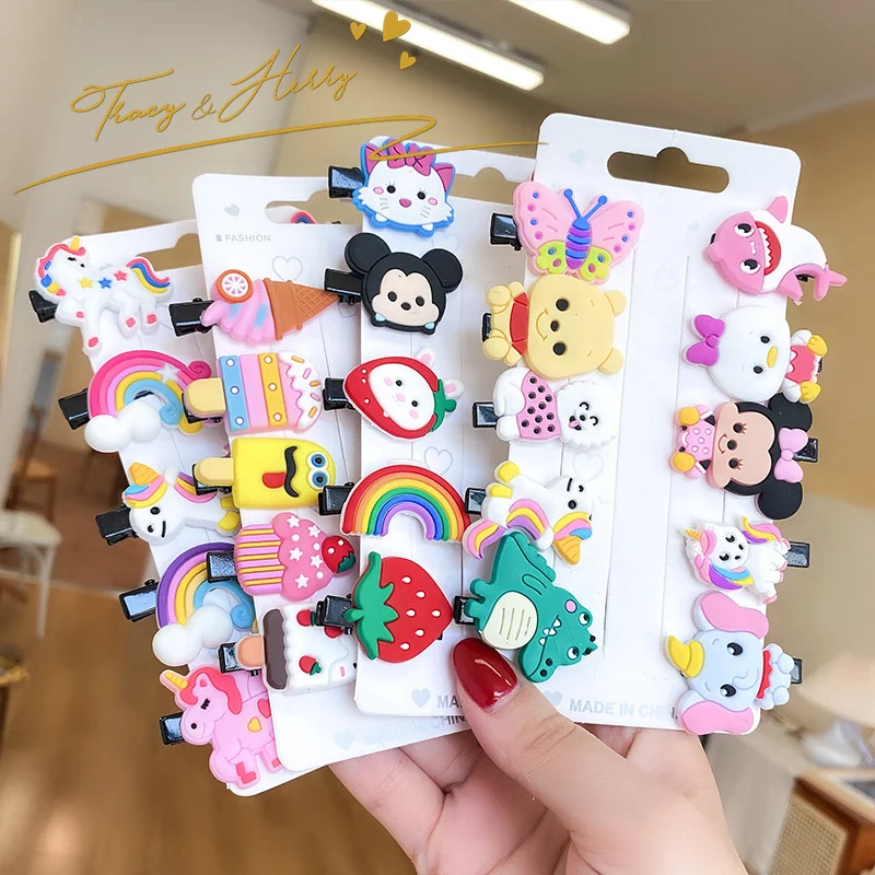 Tracy & Herry Spring 2022 New Fashion Hair Accessories Kids Colorful Cartoon Flat Spring Clips for Baby Girls Cute Hair Clip