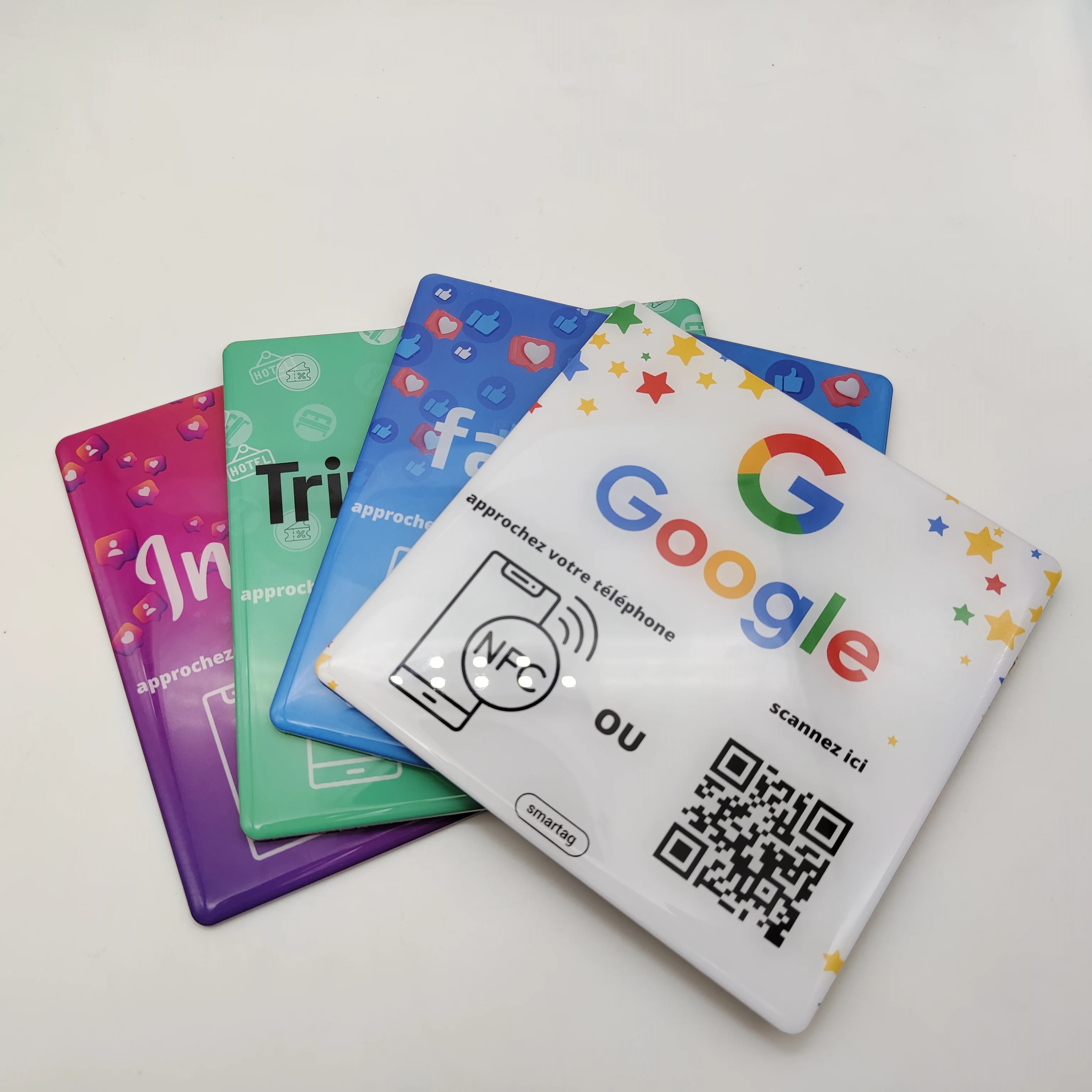 80*80mm 70*70 mm  NTAG  216  Full color printing  google review nfc  Menu table Epoxy on metal tags