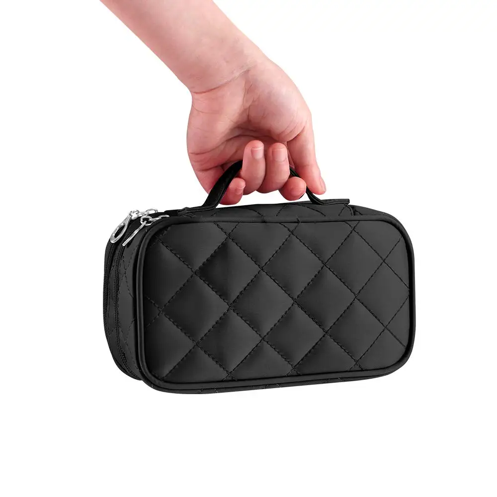 Cotton Diamond Lattice Cosmetic Make up bag &Cases high quality  travel women cosmetic bag