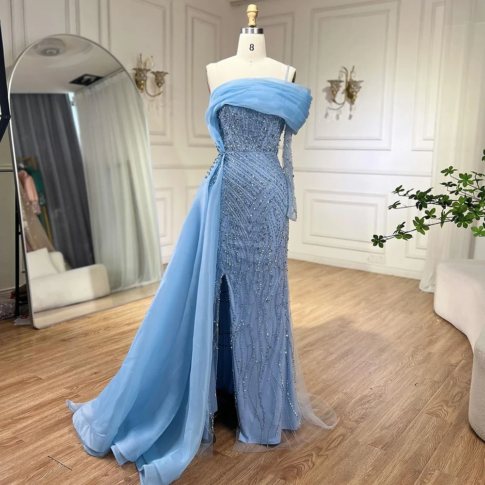 Blue Mermaid One Shoulder Evening Dresses with Split Serene Hill LA72244 Elegant Party Gowns For Women 2024