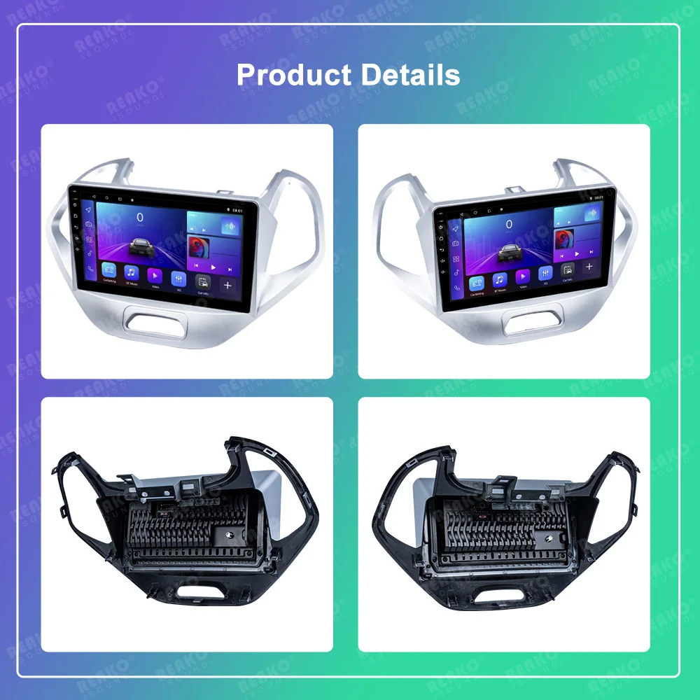 Car Radio Stereo For Ford Figo 2015-2018 Android QLED ISP Screen 9 Inch 2 Din 8 Core 4G WiFi GPS FM BT Carplay Mirror Link HP