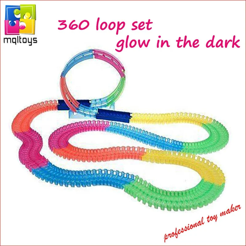 168PCS Bendable racing track 360 loop track set with light up car
