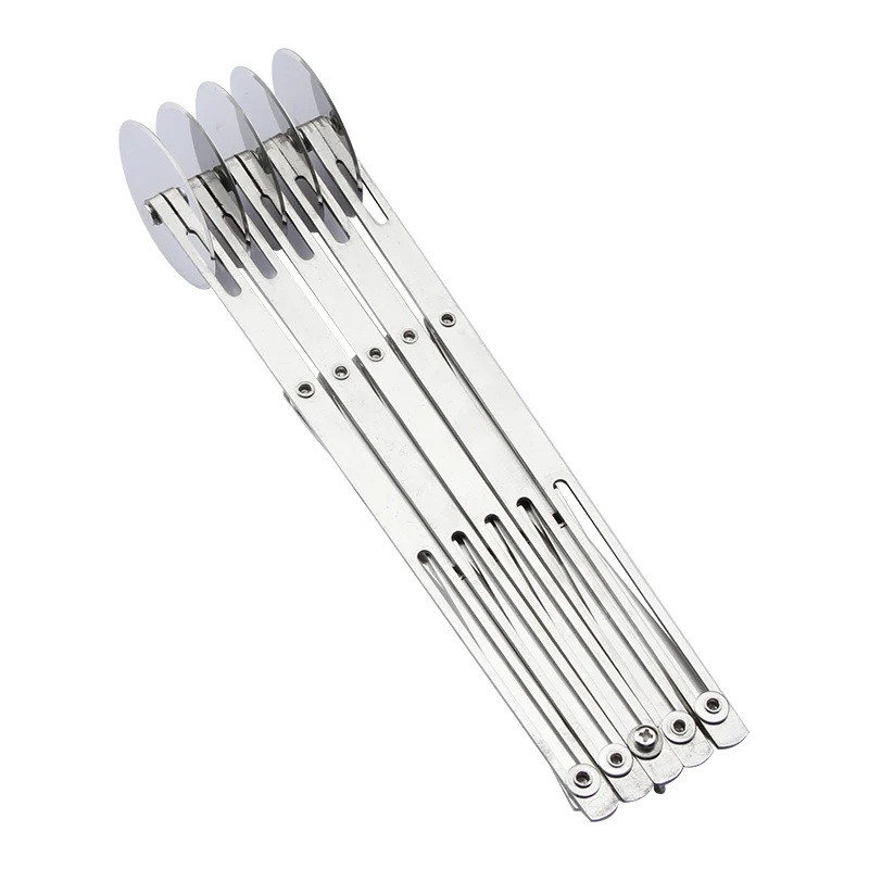 Folding Stainless Steel Pizza Roller Cutter Wheel Adjustable Pastry Cutter 5 Wheel Dough Divider