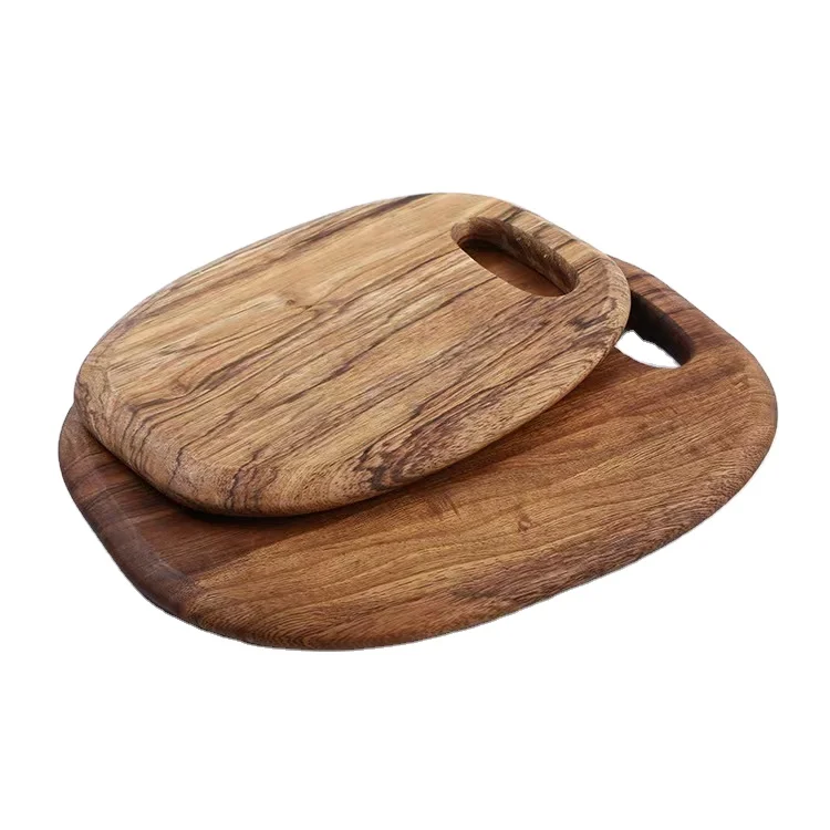 Diyue Stock Zebra Wood Restaurant Serving Wooden Plate Pizza Sushi Wood Cutting Board Chopping