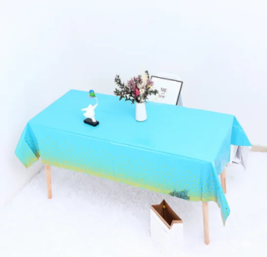Customized Aluminum Film Printed tablecloth Rectangle Disposable Waterproof Birthday tablecloth Wedding