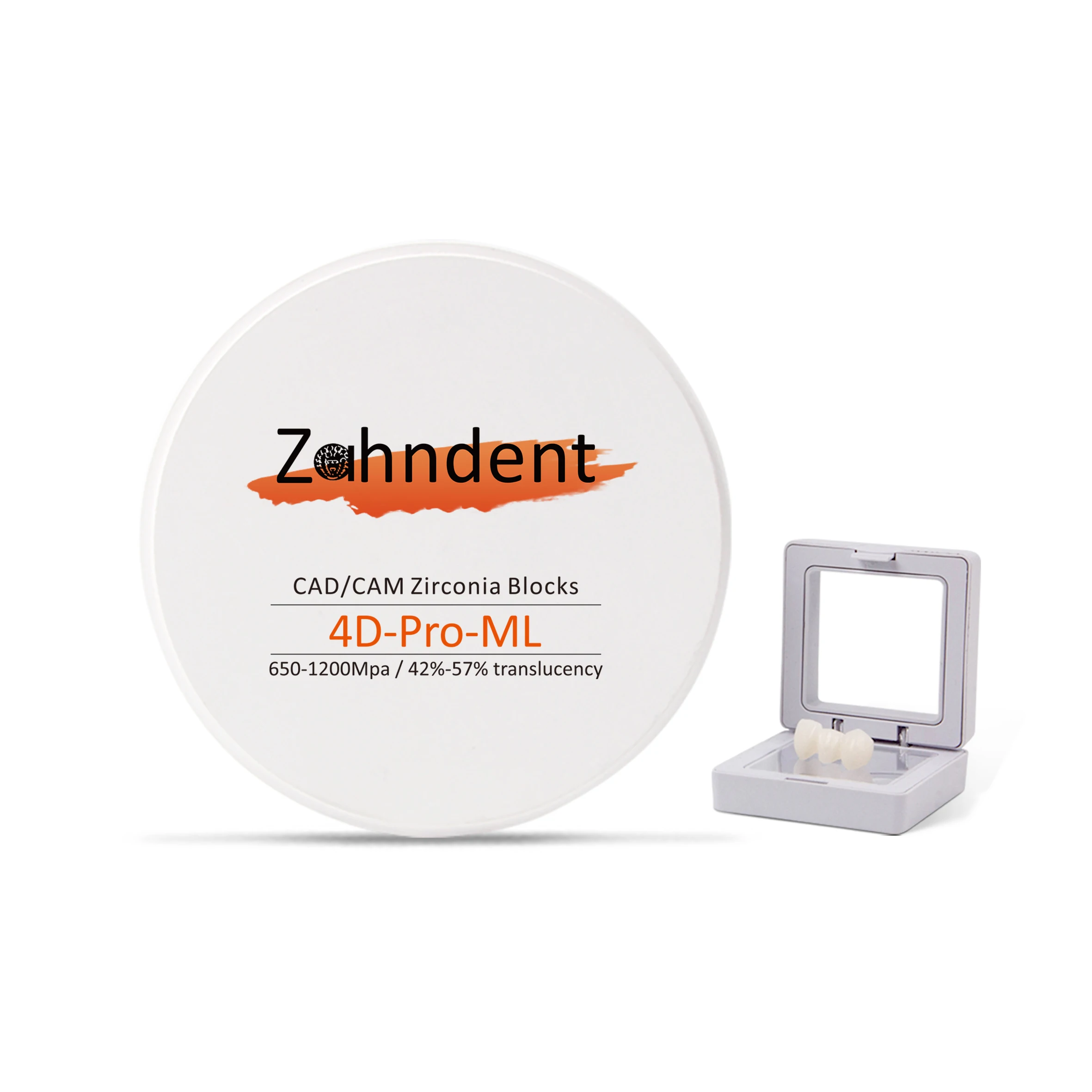 Zahndent high flexural strength 1200MPa cad cam dental lab material 4d pro multilayer zirconia block