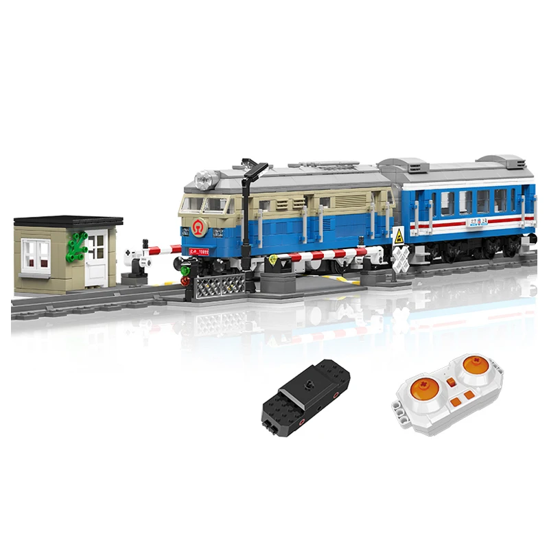 Mould King New 12022 MOC World Railway City RC Train Model Electric Plastic DIY Bricks Building Block Sets Toys for Children