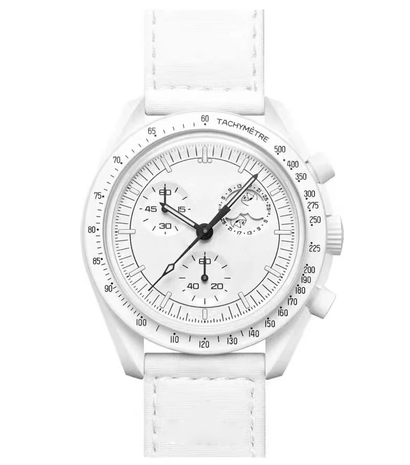 2024 Latest White Planet New Moon Watch for Men Automatic Mechanical Bioceramic Quartz Black Variant Ocean wrist watch OEM