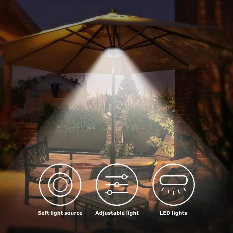 EMERSON Parasol Light Outdoor Garden LED Umbrella Pole Light Patio Umbrella Light