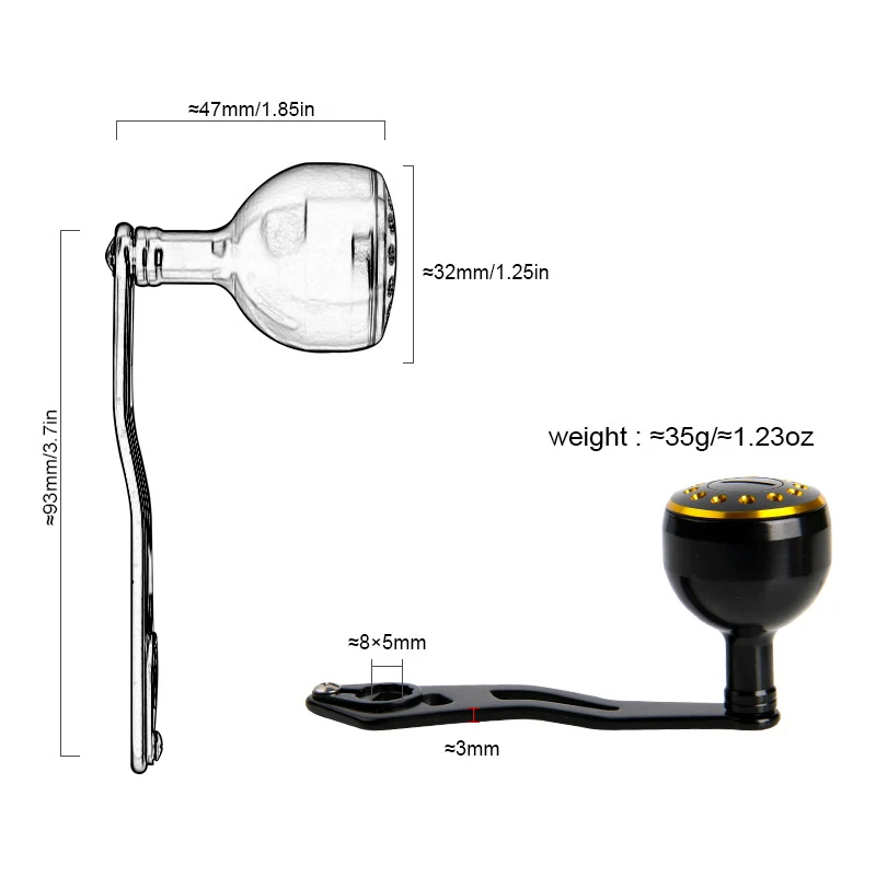 DIY modification of water droplet wheel, metal grip ball rocker arm modification, single rocker arm handle rocker arm 8 * 5mm