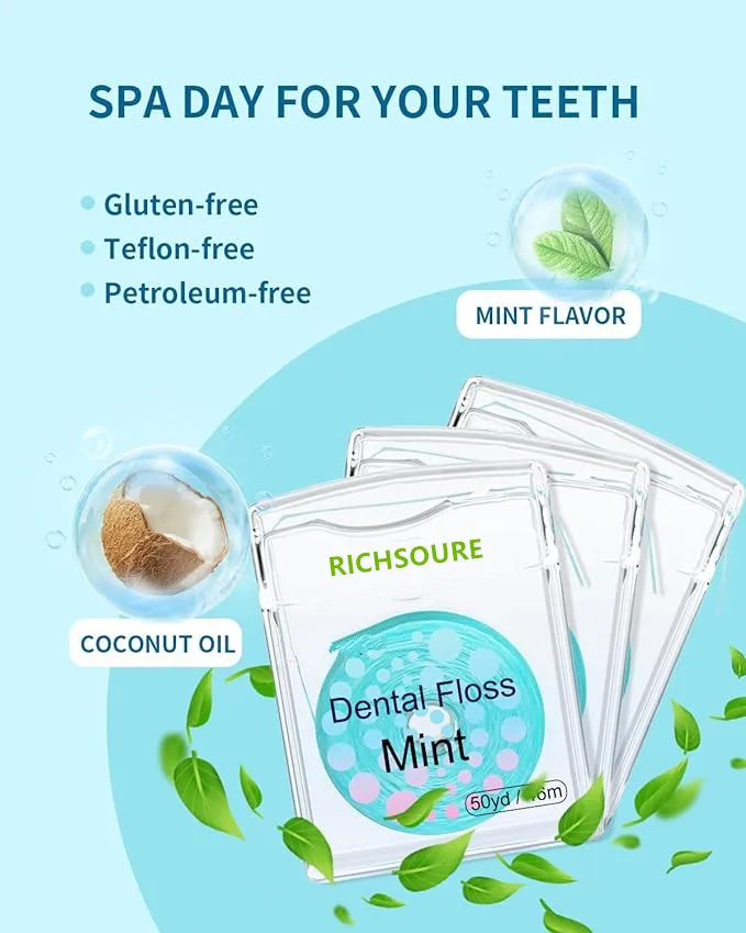 Zero Waste Floss Dental Floss Dupont Mint Waxed Nylon Wholesale 50yds Silk Tooth Nylon Dental floss