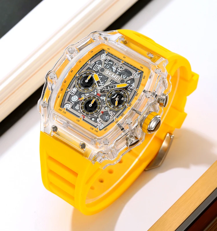SKMEI 2305 MEN QUARTZ WATCH TRANSPARENT CASE WATERPROOF POPULAR WATCH