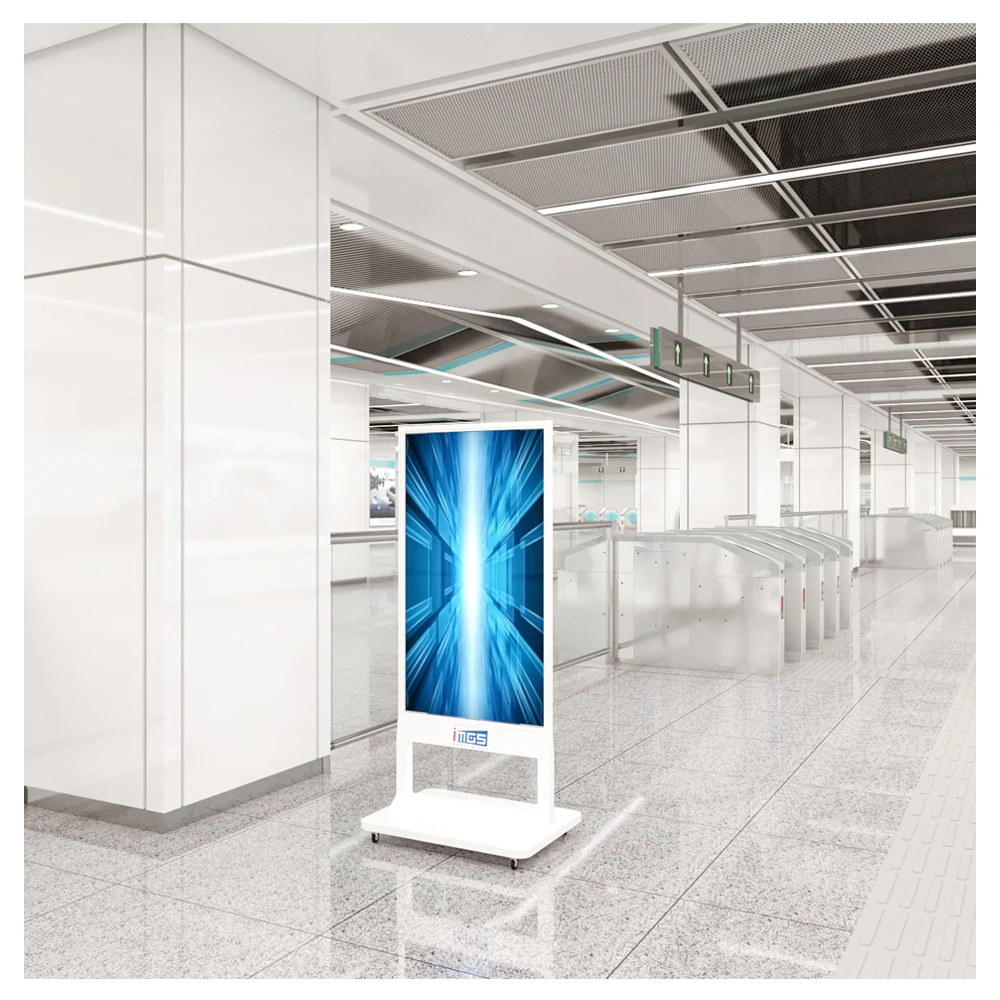 Outdoor led pixel floor type wall double ultra thin smart touch display screen lcd advertising for shopping mall