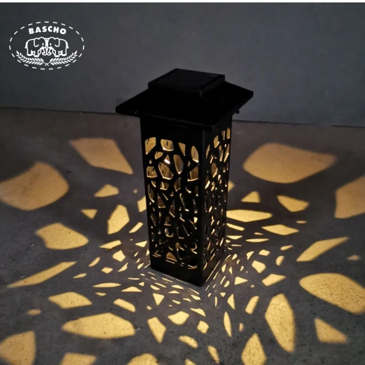 Home light outdoor garden light laser hollow out led solar lawn lamp