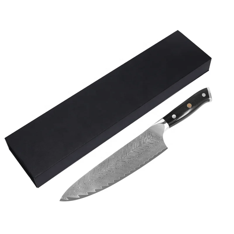 Gyuto Series- 8 Inch 67 Layers Damascus Steel Kitchen Knife VG10 Chef Knife With Triple Rivets