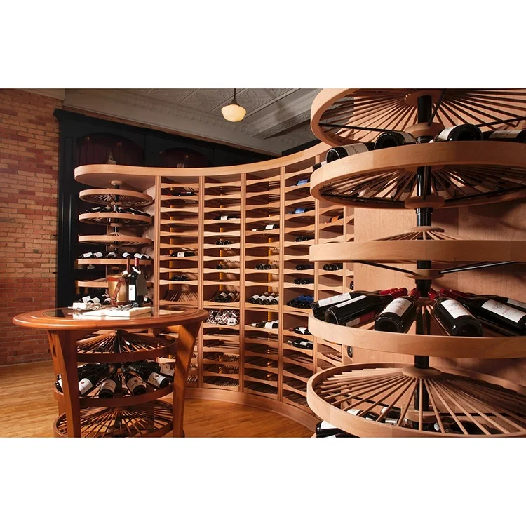 Elegant Solid Wood Wine Cellar Cabinet with LED Lighting and Advanced Cooling System Perfect for Wine Enthusiasts and Collectors