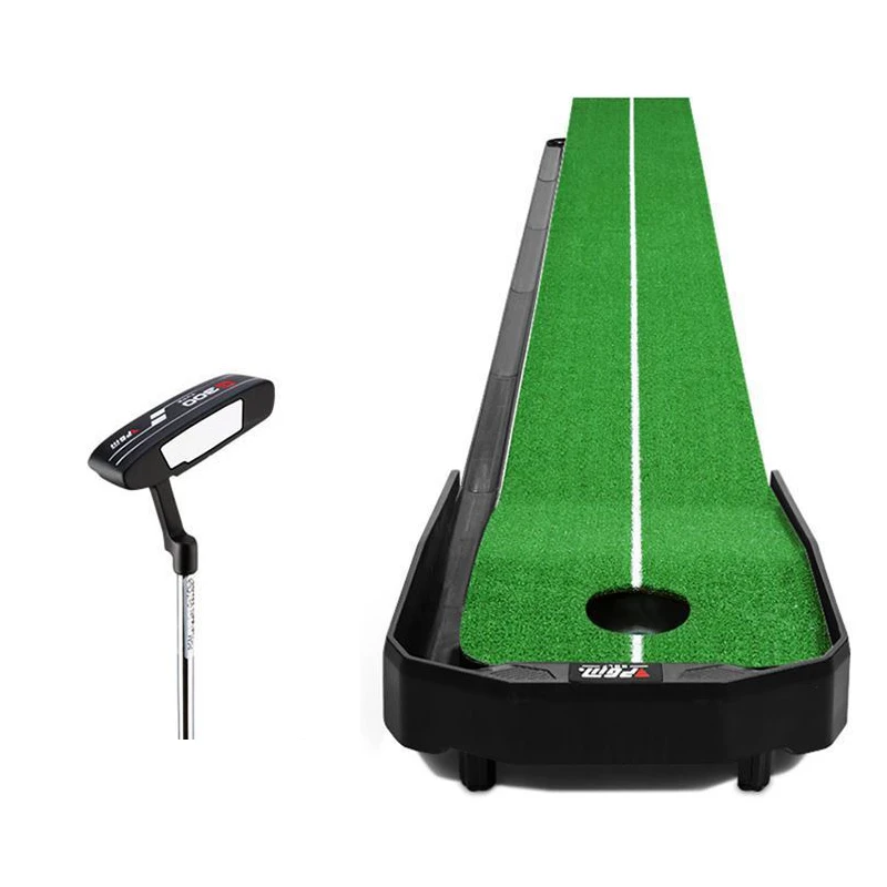 3/3.5m Indoor Golf Putter Trainer Set Golf Practice Putting Golf Mat Green Fairway   Trainer With Baffle Training Aids