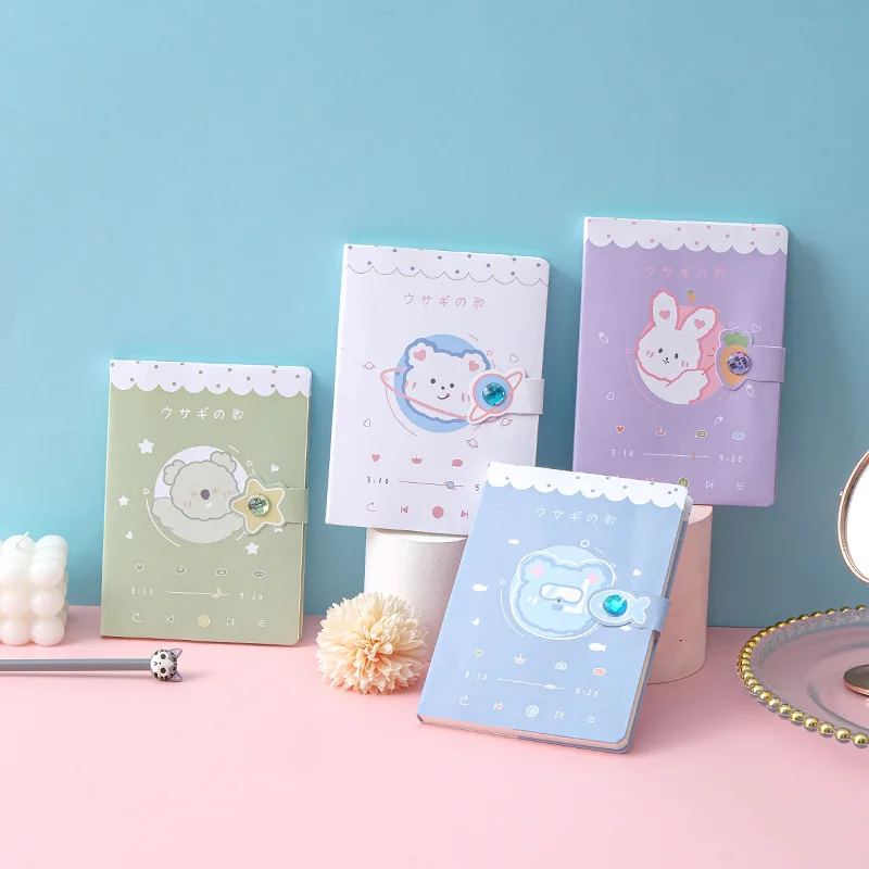 Cute cartoon portable ledger pu creative magnetic link book cartoon student diary notebook