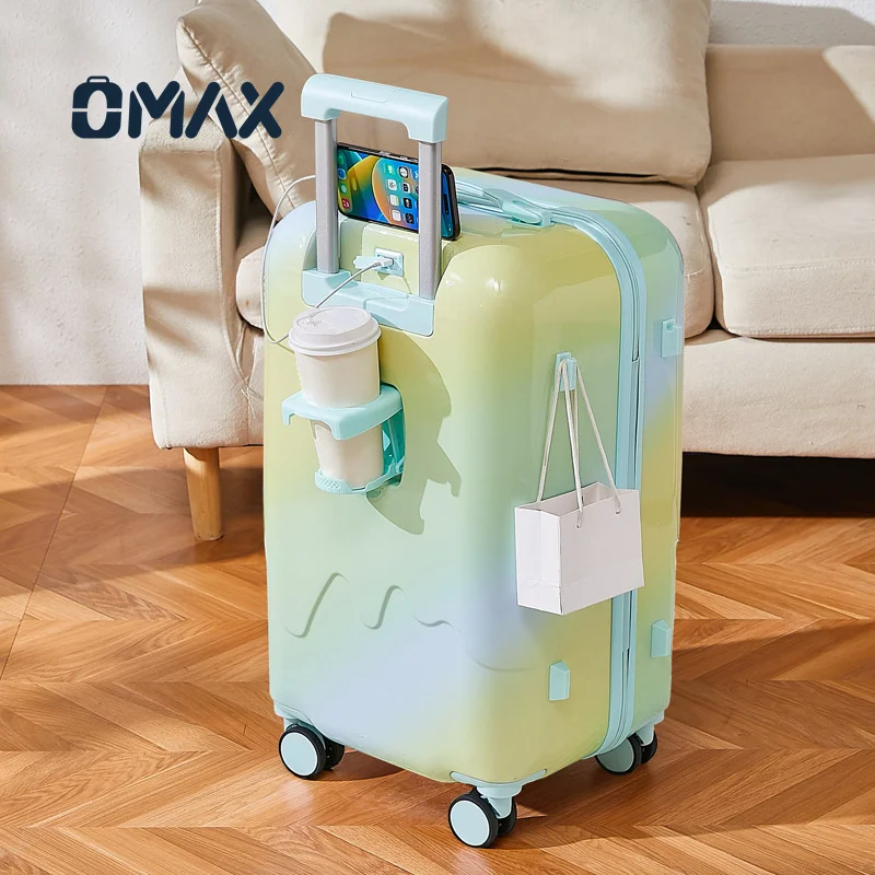OMAX Suitcase Large Capacity Durable Password Travel Boarding Box High Color Value Gradient Ice Cream Luggage Case Luggage Sets
