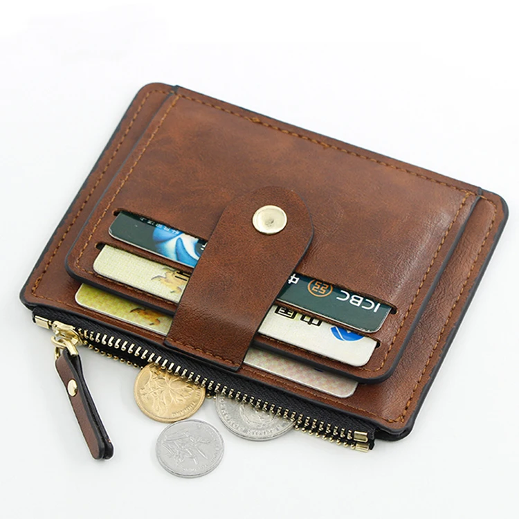 
Credit ID card holder slim leather wallet business purse money case for men women black fashion card wallet 
