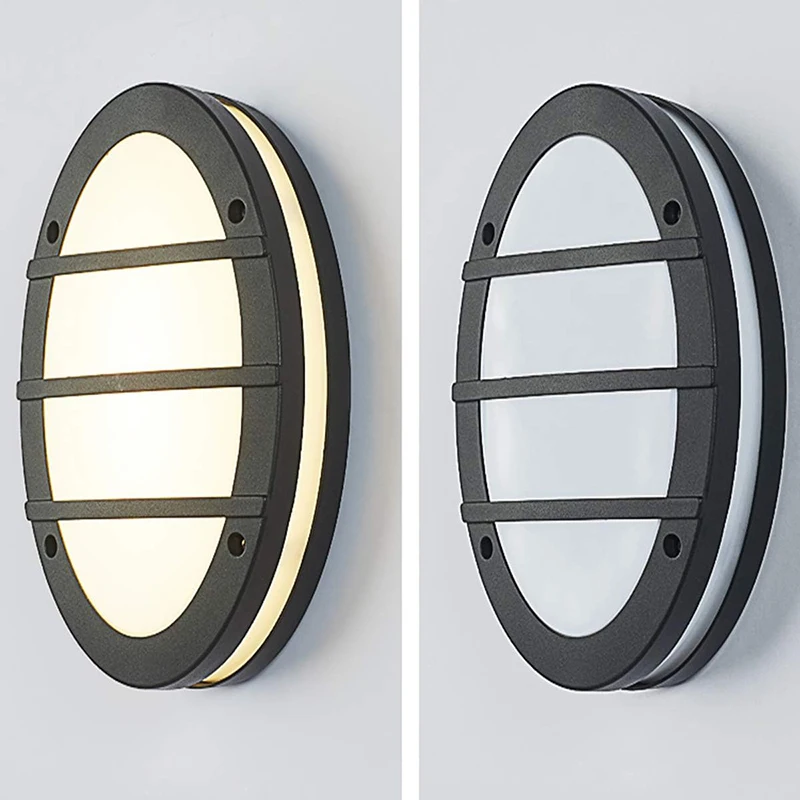 aluminum material oval shape E27 LED 24W outdoor wall lamp surfaced mounted bulkhead led wall light