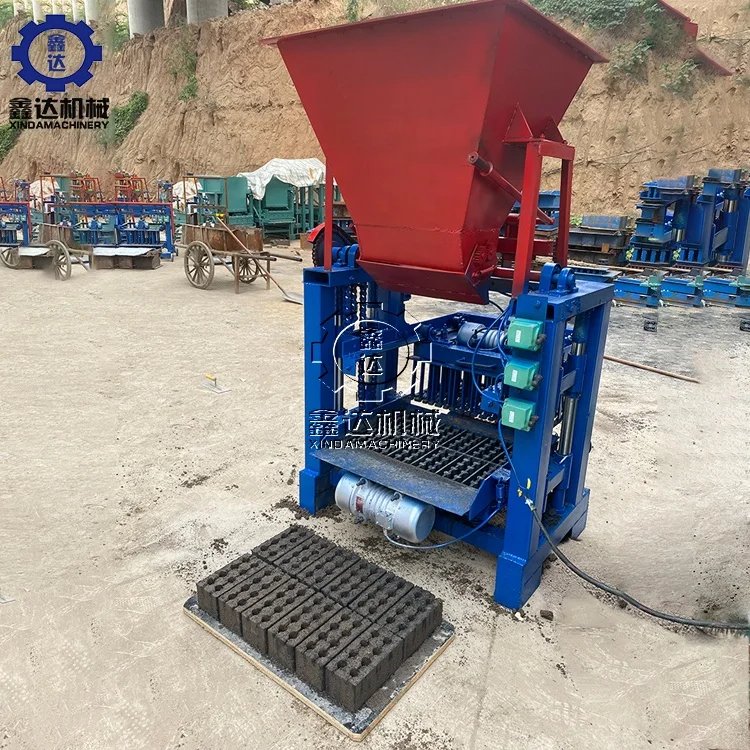 Semi-automatic Hydraulic Press QMJ4-35B Fixed Cement Hollow Concrete Paving Interlock Block molding Brick Making Machine price